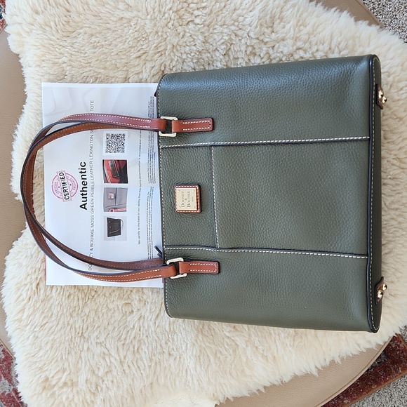 NWOT Dooney & Bourke Moss Green Pebbled Leather Lexington Shopper Tote 💚🎁 - Picture 1 of 17